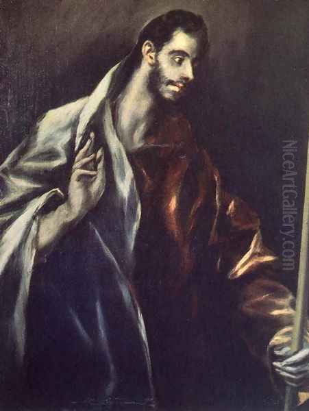 Apostle St Thomas 1610-14 Oil Painting by El Greco (Domenikos Theotokopoulos)