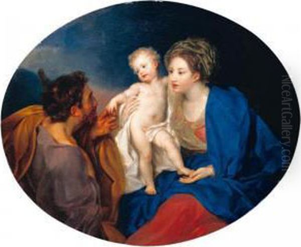 The Madonna And Child With A Shepherd Oil Painting by Anton von Maron