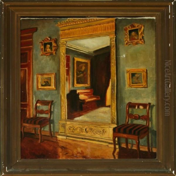 Interior Oil Painting by Carl von Marr