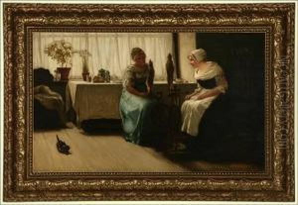 The Gossips Oil Painting by Carl von Marr