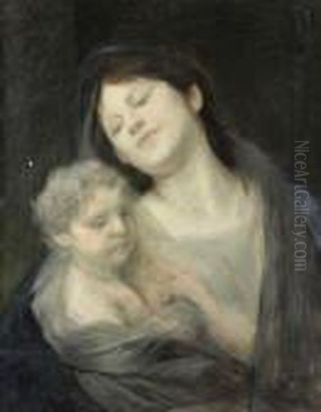 Madonna Oil Painting by Gabriel Cornelius Von Max