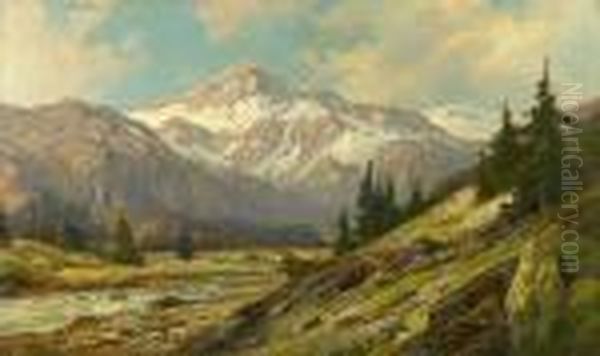 Rocky Mountains Oil Painting by Gabriel Cornelius Von Max