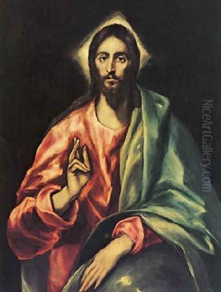 Saviour Oil Painting by El Greco (Domenikos Theotokopoulos)