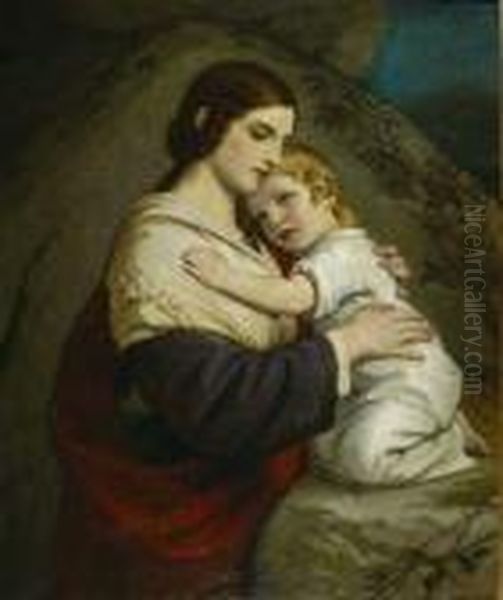 Madonna Und Kind. Oil Painting by Gabriel Cornelius Von Max