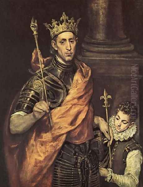 St. Louis- King of France 1586-94 Oil Painting by El Greco (Domenikos Theotokopoulos)