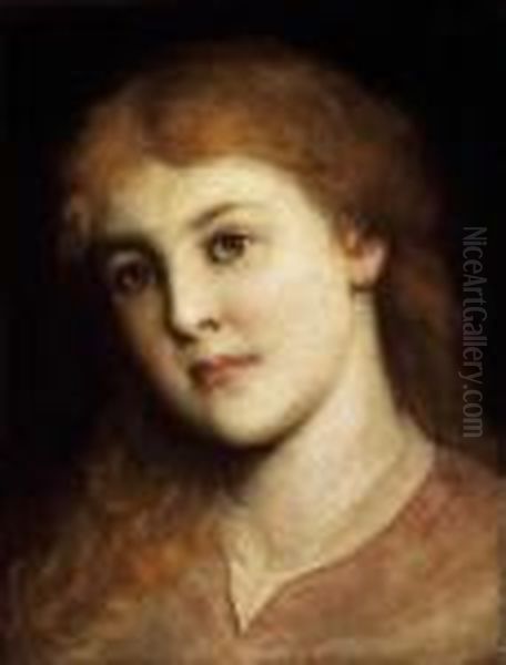 Head Of A Girl Oil Painting by Gabriel Cornelius Von Max