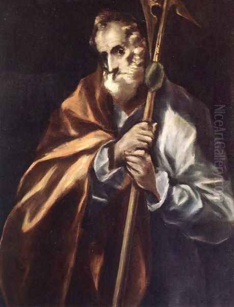 Apostle St Thaddeus (Jude) 1610-14 Oil Painting by El Greco (Domenikos Theotokopoulos)