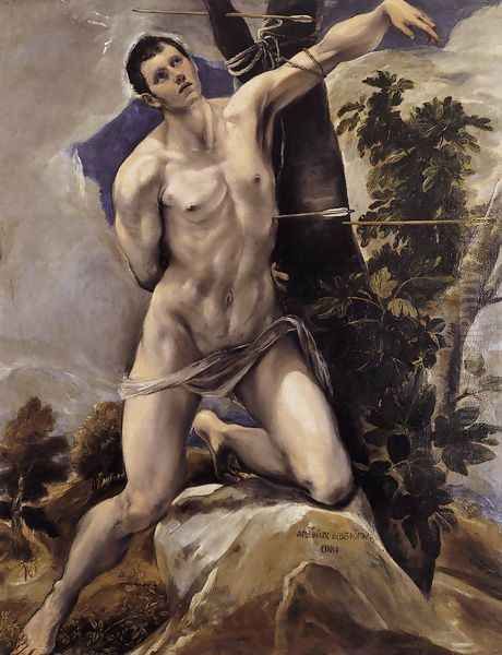 St Sebastian 1577-78 Oil Painting by El Greco (Domenikos Theotokopoulos)