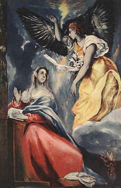 The Annunciation 1600s Oil Painting by El Greco (Domenikos Theotokopoulos)