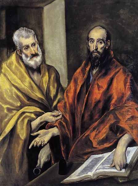 Saints Peter and Paul 1605-08 Oil Painting by El Greco (Domenikos Theotokopoulos)