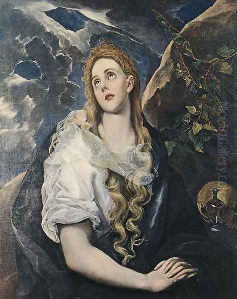 St Mary Magdalene 2 Oil Painting by El Greco (Domenikos Theotokopoulos)