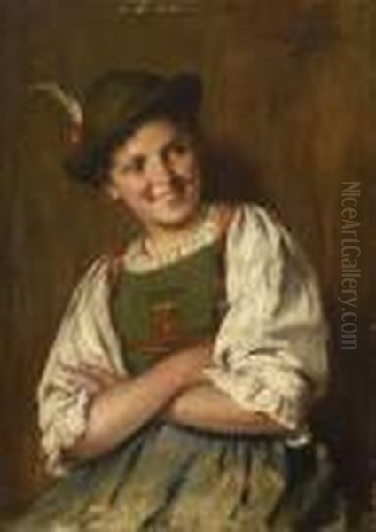 Dirndl Oil Painting by Emma Von Muller