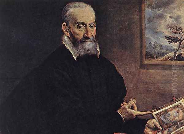 Portrait Of Giulio Clovio Oil Painting by El Greco (Domenikos Theotokopoulos)