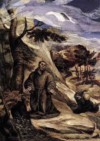 St Francis Receiving the Stigmata 1570-72 Oil Painting by El Greco (Domenikos Theotokopoulos)