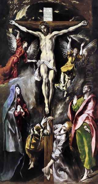 The Crucifixion 1596-1600 Oil Painting by El Greco (Domenikos Theotokopoulos)