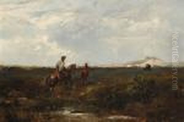 Out For A Ride Oil Painting by August Xaver Karl von Pettenkofen