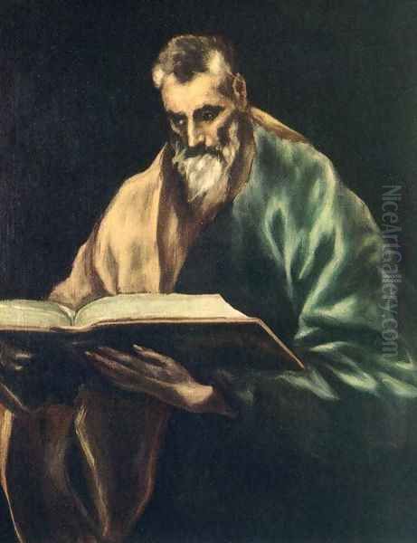 Apostle St Simon 1610-14 Oil Painting by El Greco (Domenikos Theotokopoulos)