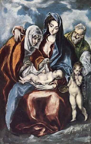 The Holy Family Oil Painting by El Greco (Domenikos Theotokopoulos)