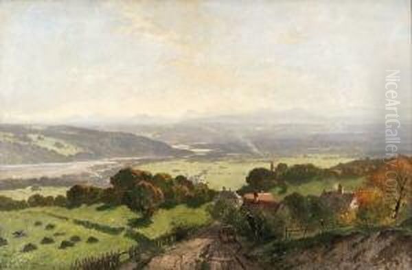 Blick Auf Das Isartal. Oil Painting by Richard Von Poschinger