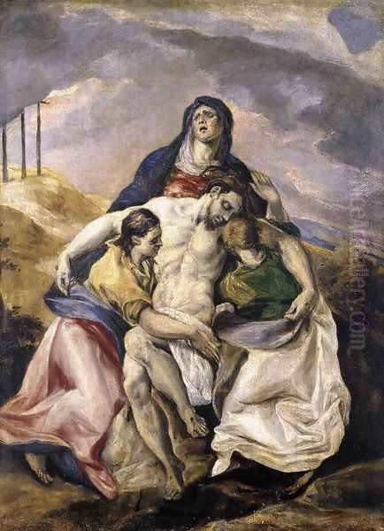 Pieta c. 1575 Oil Painting by El Greco (Domenikos Theotokopoulos)