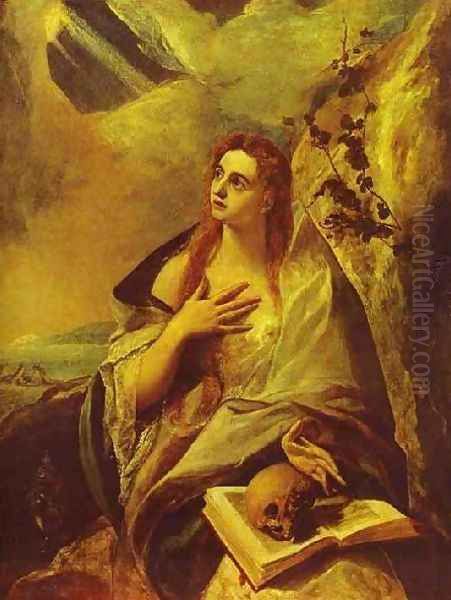 St Mary Magdalene Oil Painting by El Greco (Domenikos Theotokopoulos)