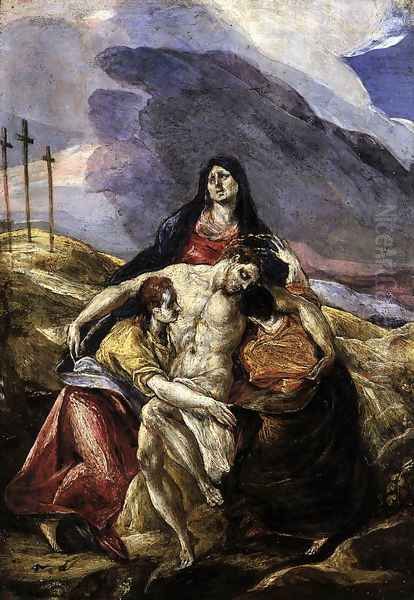 Pieta (The Lamentation of Christ) 1571-76 Oil Painting by El Greco (Domenikos Theotokopoulos)