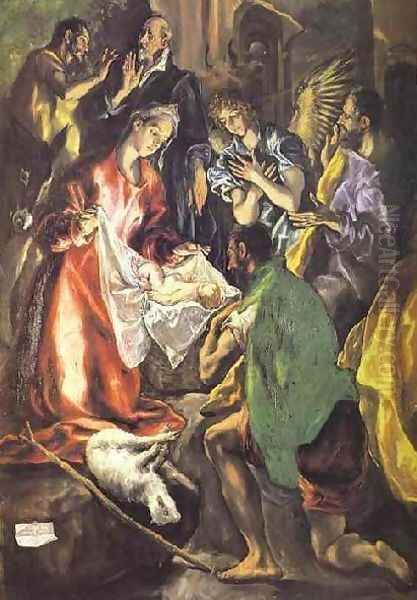 The Adoration Of The Shepherds Ii Oil Painting by El Greco (Domenikos Theotokopoulos)