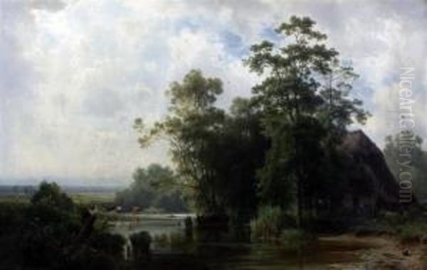 Extensive Landscape Oil Painting by Ludwig, Louis Von Sckell