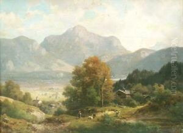 Partie Am Schliersee Oil Painting by Ludwig, Louis Von Sckell