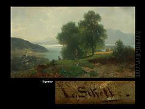 Landschaft Mit Blick Uber Den Tegernsee Oil Painting by Ludwig, Louis Von Sckell