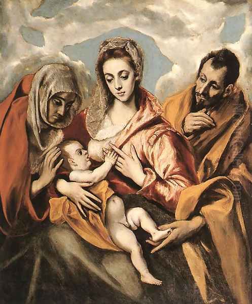 Holy Family Oil Painting by El Greco (Domenikos Theotokopoulos)