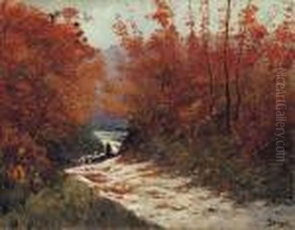 Autumn Colours Oil Painting by Bela Von Spanyi