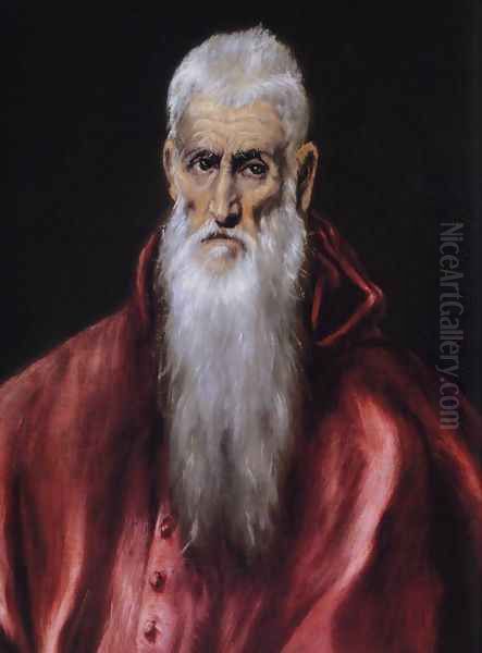 St Jerome as a Scholar (detail) 1600-14 Oil Painting by El Greco (Domenikos Theotokopoulos)