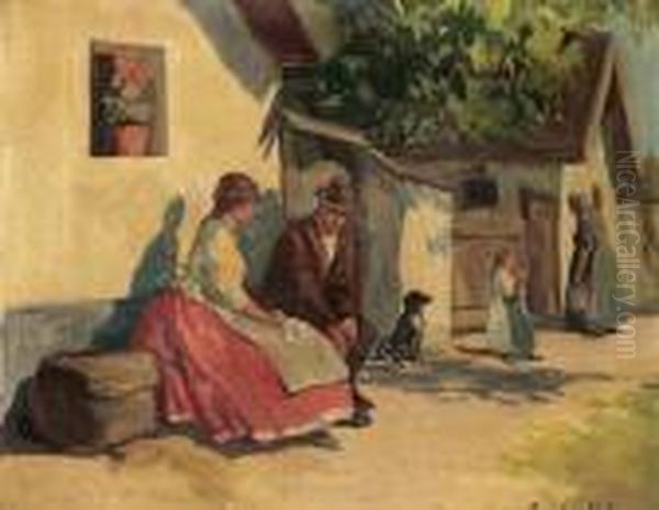 Legeleszo Joszagok Oil Painting by Bela Von Spanyi