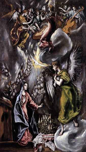 The Annunciation 1597-1600 Oil Painting by El Greco (Domenikos Theotokopoulos)