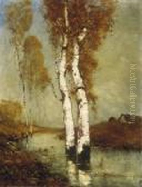 Landscape In Moorland Oil Painting by Bela Von Spanyi