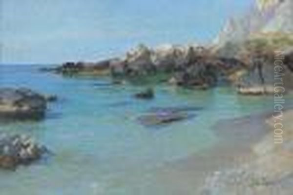 On The Capri Coast Oil Painting by Paul von Spaun