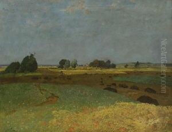 Sommer Im Moos. Oil Painting by Toni, Anton Von Stadler