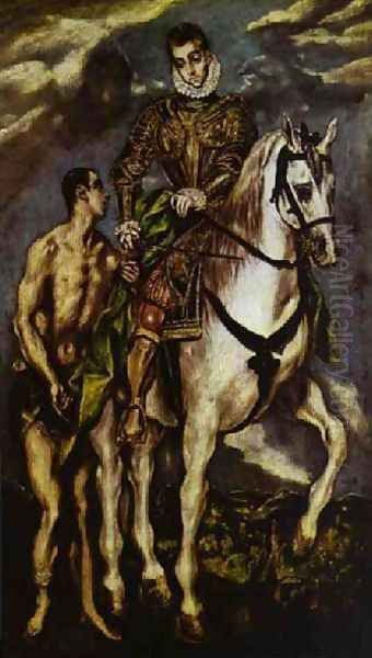 St Martin And The Beggar II Oil Painting by El Greco (Domenikos Theotokopoulos)