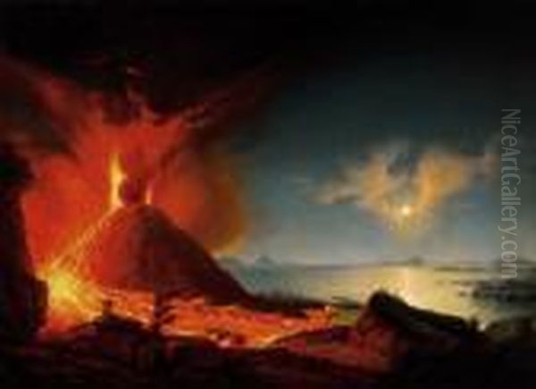 The Eruption Of The Vesuv Oil Painting by Paul Von Szinyei-Merse