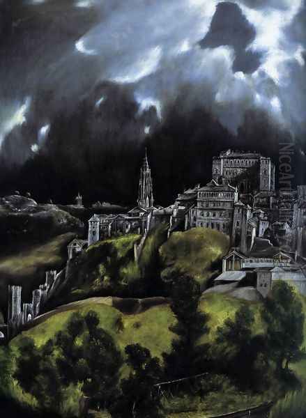 View of Toledo (detail) 1597-99 Oil Painting by El Greco (Domenikos Theotokopoulos)