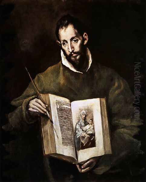 St Luke 1605-10 Oil Painting by El Greco (Domenikos Theotokopoulos)