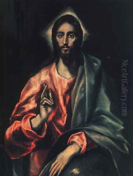 The Saviour, 1604-14 Oil Painting by El Greco (Domenikos Theotokopoulos)