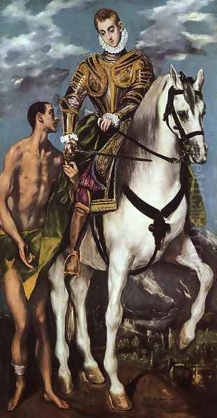 St. Martin and the Beggar Oil Painting by El Greco (Domenikos Theotokopoulos)