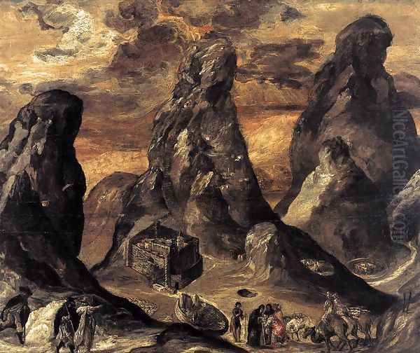 Mount Sinai 1570-72 Oil Painting by El Greco (Domenikos Theotokopoulos)