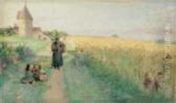 Signiert Unten Rechts: Fvuhde. Oil Painting by Fritz von Uhde