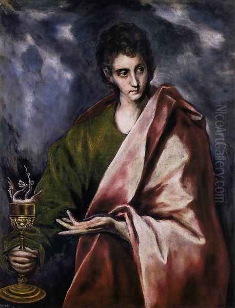 St John the Evangelist 1595-1604 Oil Painting by El Greco (Domenikos Theotokopoulos)