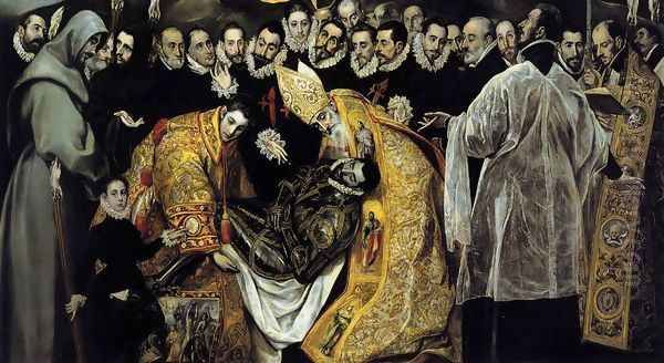 The Burial of the Count of Orgaz (detail 1) 1586-88 Oil Painting by El Greco (Domenikos Theotokopoulos)