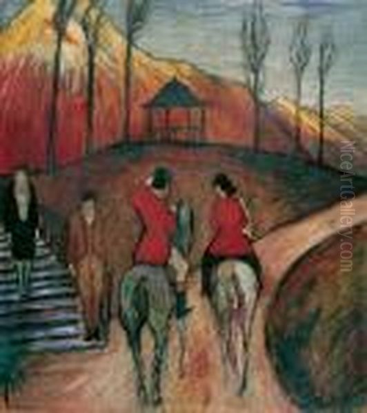 Landschaft Mit Reiter Und Reiterin Oil Painting by Marianne von Werefkin