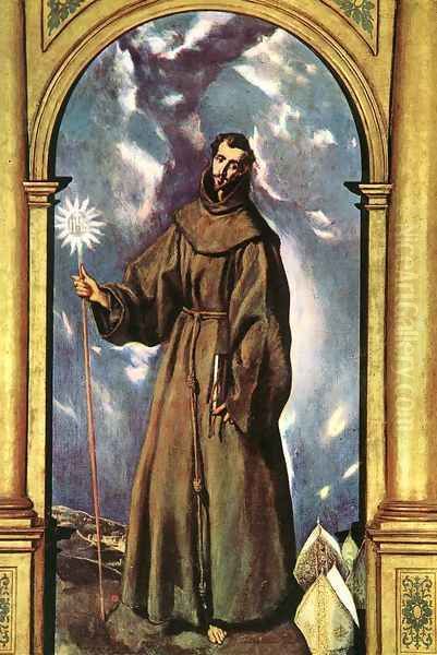 Saint Bernardino 1603 Oil Painting by El Greco (Domenikos Theotokopoulos)